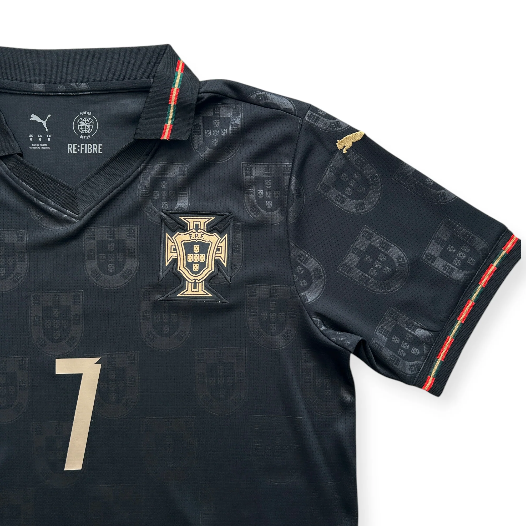 Cristiano Ronaldo #7 Portugal Puma 2026 Special Edition Jersey - "Pantera Negra" Black Panther Kit Mens Thumbnail 4